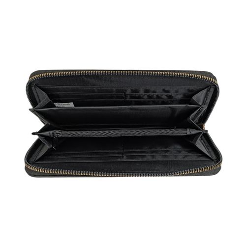 Billetera zip around con textura para mujer