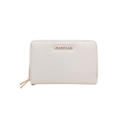 Billetera zip around con textura para mujer