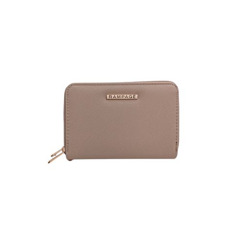 Billetera zip around con textura para mujer