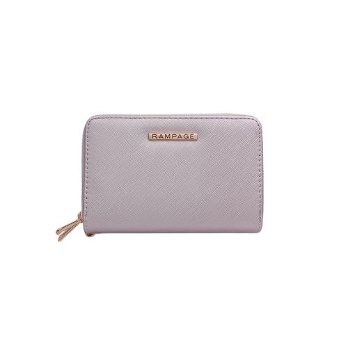 Billetera zip around con textura para mujer