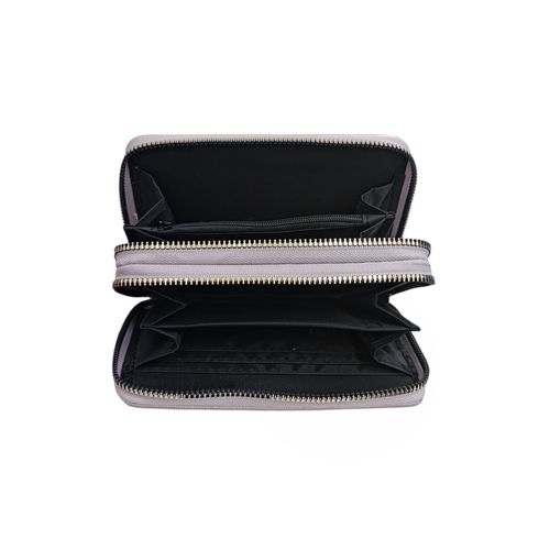 Billetera zip around con textura para mujer