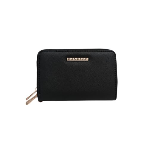Billetera zip around con textura para mujer