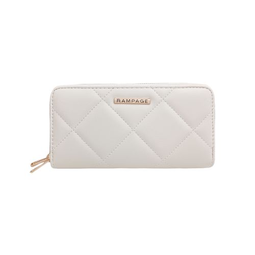 Billetera zip around con textura para mujer