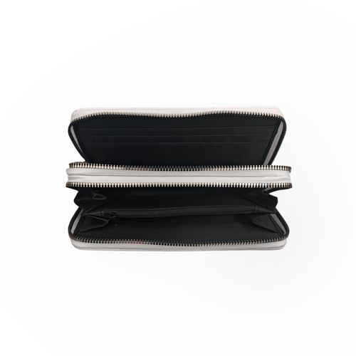 Billetera zip around con textura para mujer