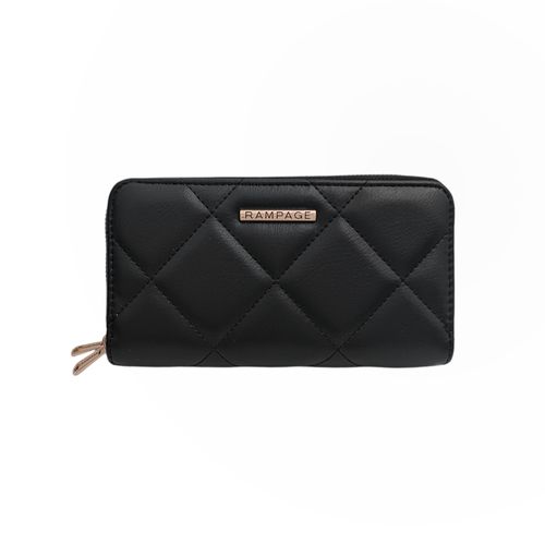 Billetera zip around con textura para mujer