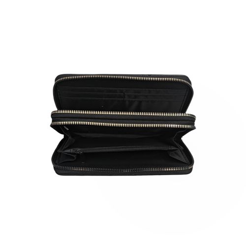 Billetera zip around con textura para mujer