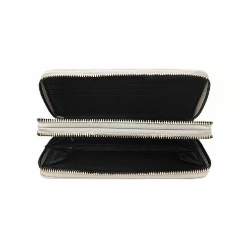 Billetera zip around con textura para mujer