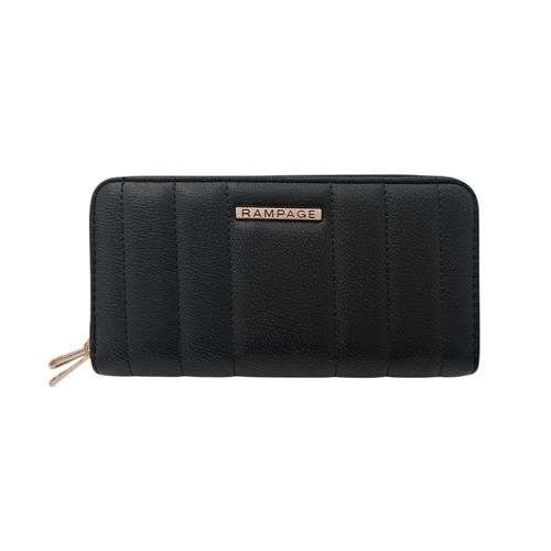 Billetera zip around con textura para mujer