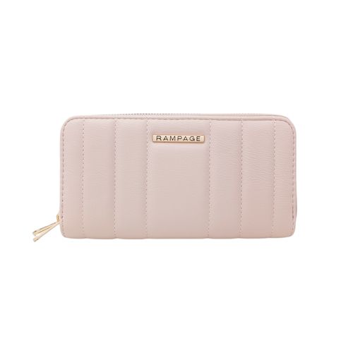 Billetera zip around con textura para mujer