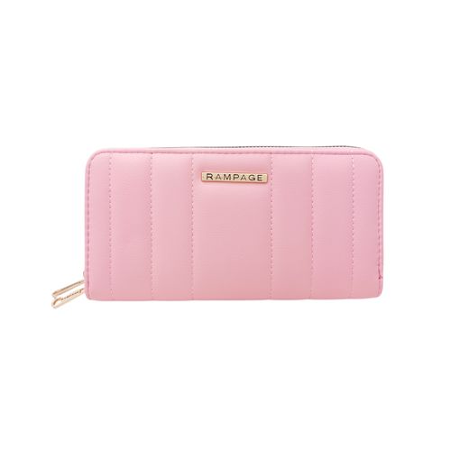 Billetera zip around con textura para mujer
