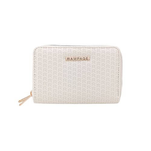 Billetera zip around con textura para mujer