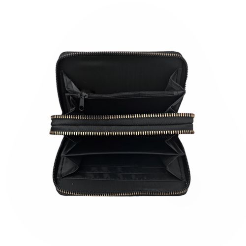 Billetera zip around con textura para mujer