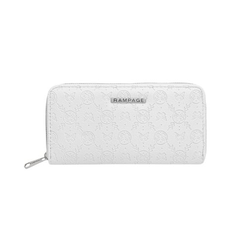 Billetera zip around con textura para mujer