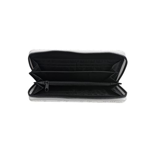 Billetera zip around con textura para mujer