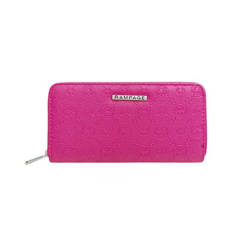 Billetera zip around con textura para mujer