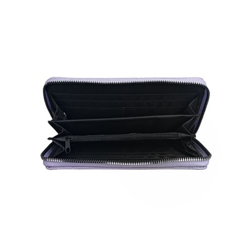 Billetera zip around con textura para mujer