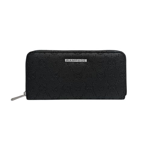 Billetera zip around con textura para mujer