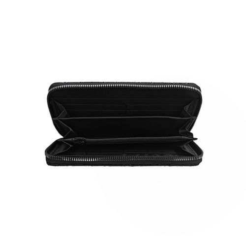 Billetera zip around con textura para mujer
