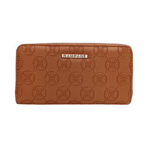 Billetera zip around con textura para mujer