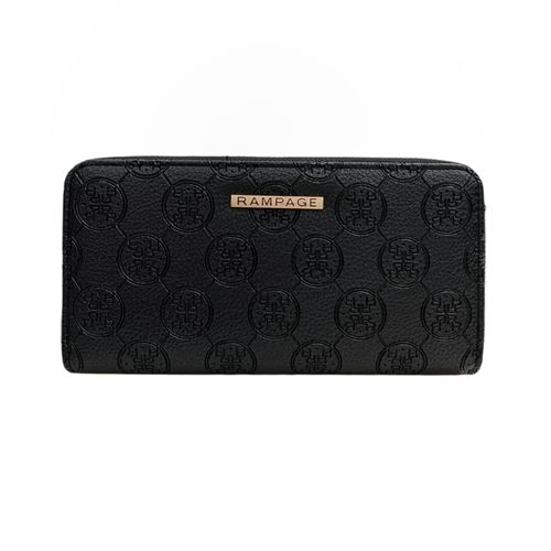 Billetera zip around con textura para mujer
