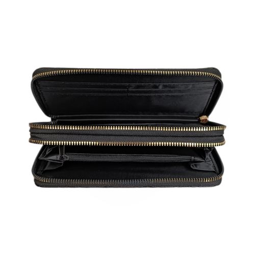 Billetera zip around con textura para mujer