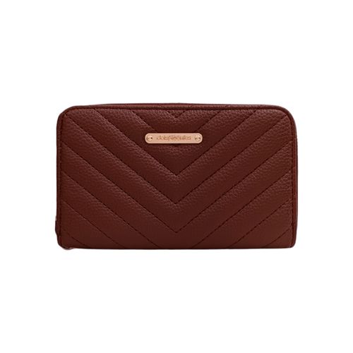Billetera zip around con textura para mujer