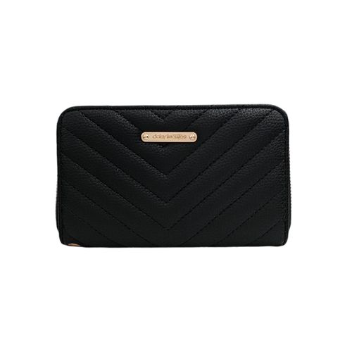 Billetera zip around con textura para mujer