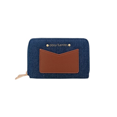 Billetera zip around sólida para mujer