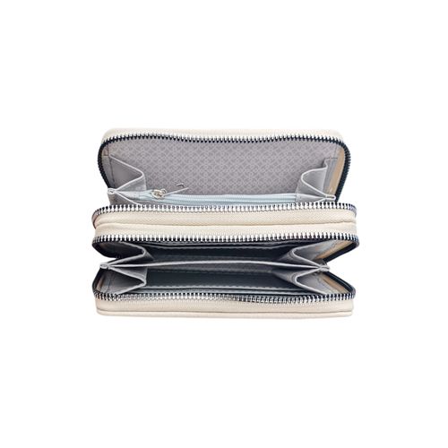 Billetera zip around sólida para mujer
