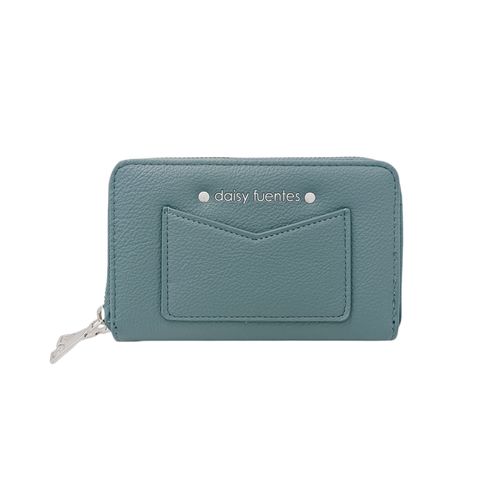 Billetera zip around sólida para mujer