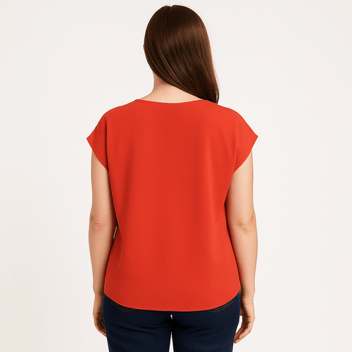 Blusa roja sólida para mujer