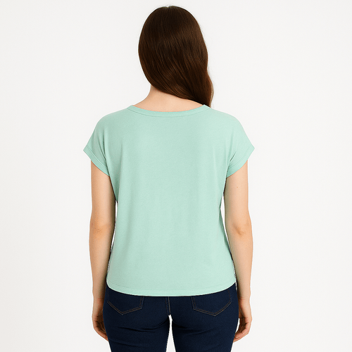 Blusa verde menta sólida para mujer