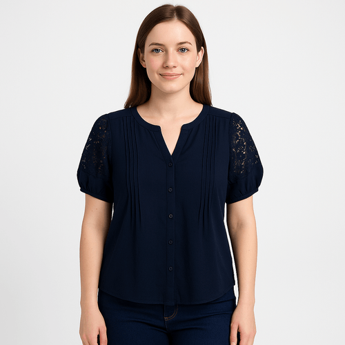 Blusa azul oscuro para mujer