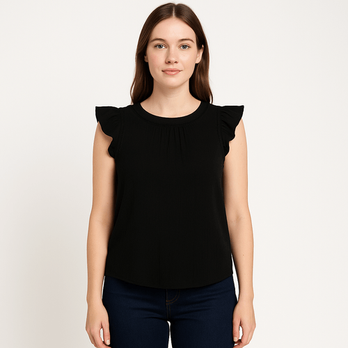 Blusa negra con textura