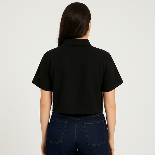 Blusa crop negra para mujer