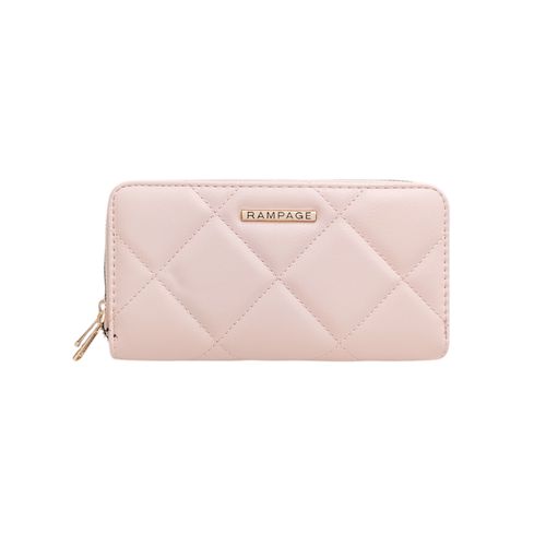 Billetera zip around con textura para mujer