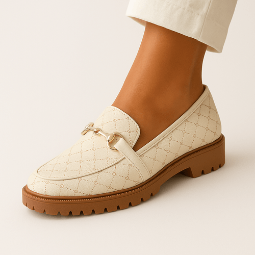 Mocasines loafer ivory para mujer