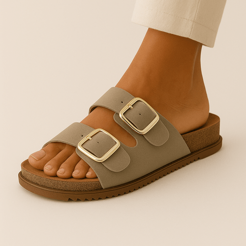 Sandalias grises para mujer