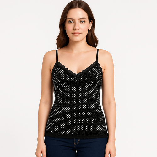 Blusa de pijama negra para mujer