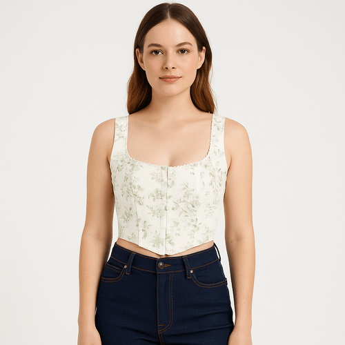 Crop top blanco para mujer