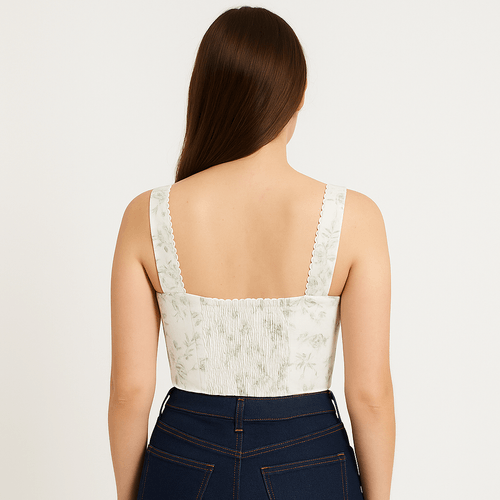 Crop top blanco para mujer