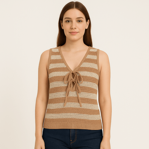 Blusa crochet café para mujer