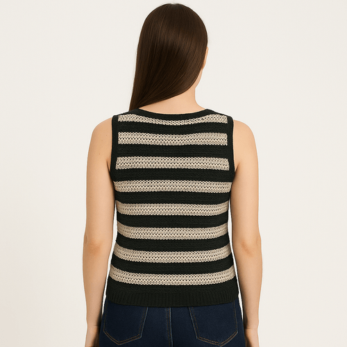 Blusa crochet negro para mujer