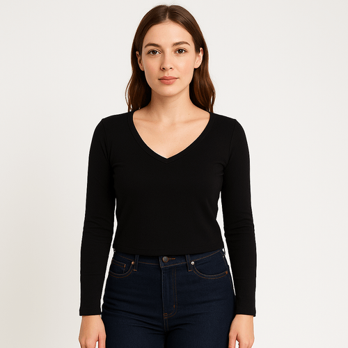Blusa negra sólida