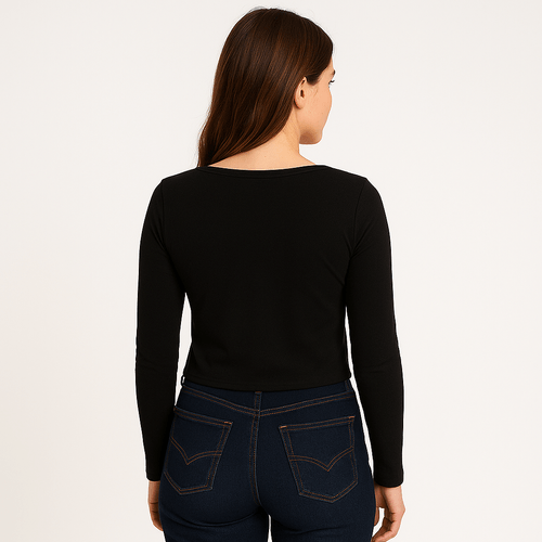 Blusa negra sólida