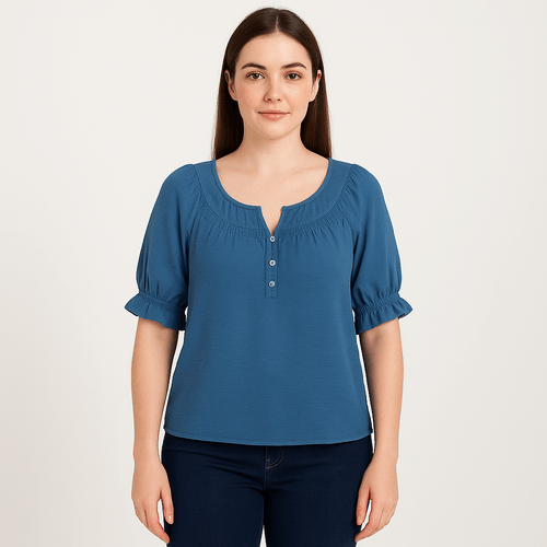 Blusa azul sólido