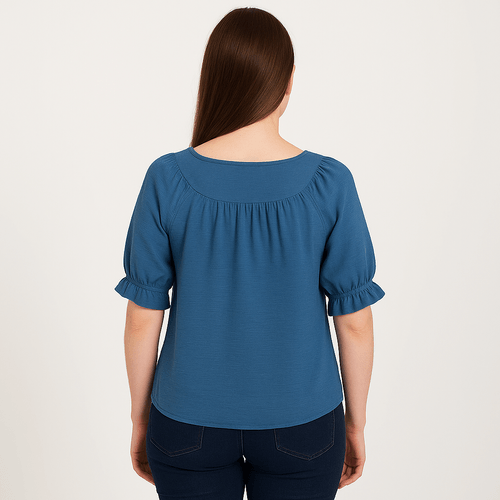 Blusa azul sólido