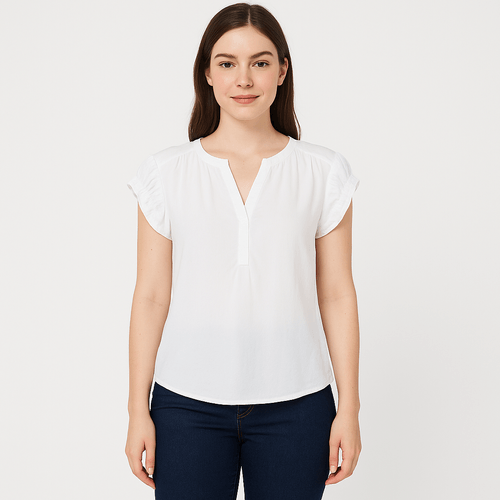 Blusa blanca sólida