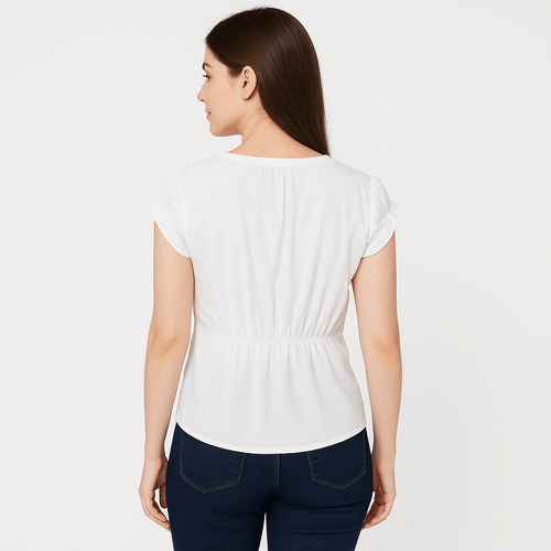 Blusa blanca sólida