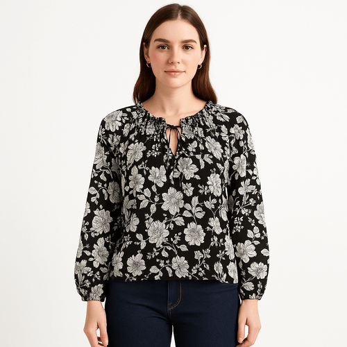 Blusa estampado floral blanco